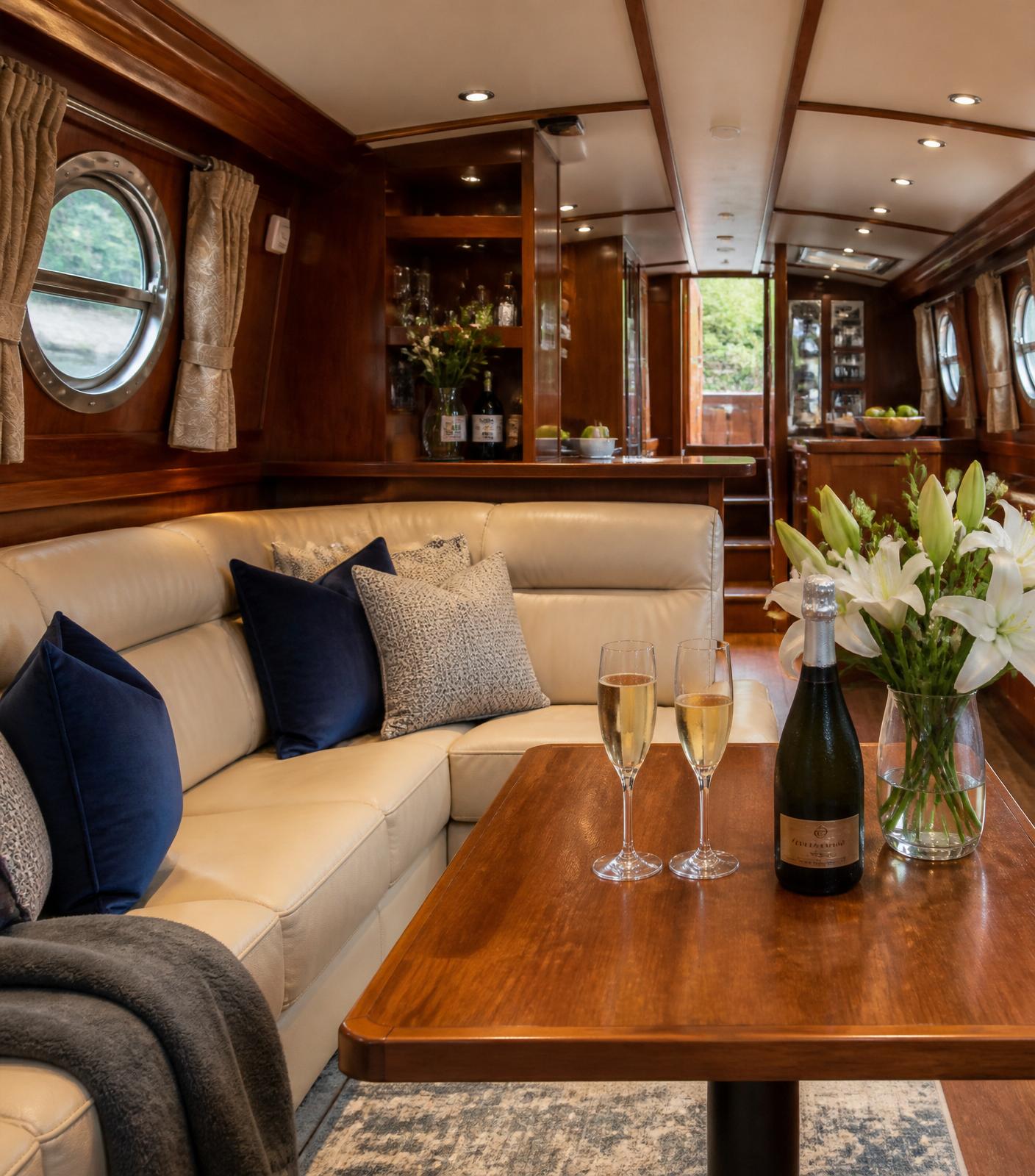Luxury concierge boat interior